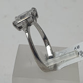 LADIES SILVER CZ RING - Ring Size R / 9 US